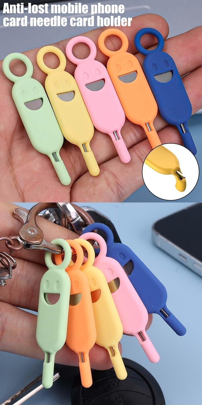 2 IN 1 SIM Card Removal Needle with Protector - Colorful Smiley Tray ...
