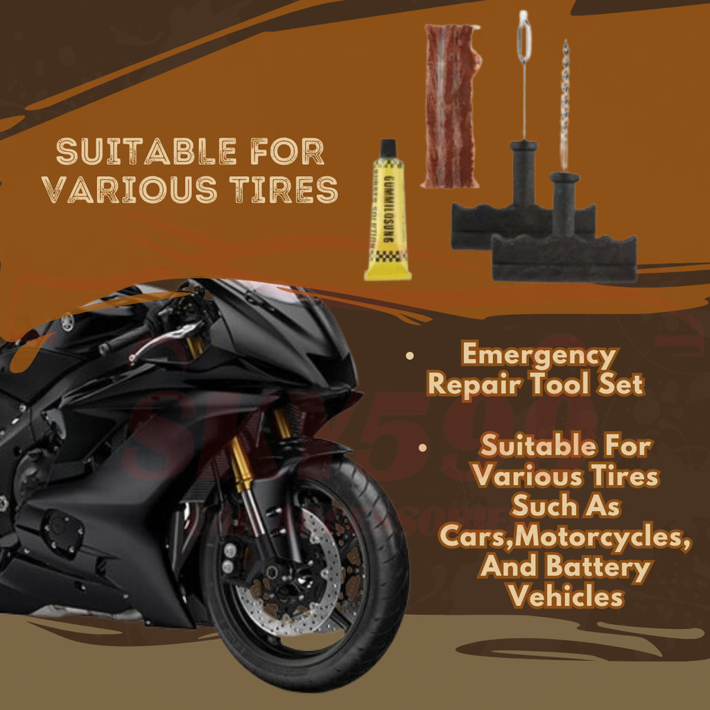 Car Motorcycle Self Vulcanizing Tubeless Tyre Puncture Repair Kit