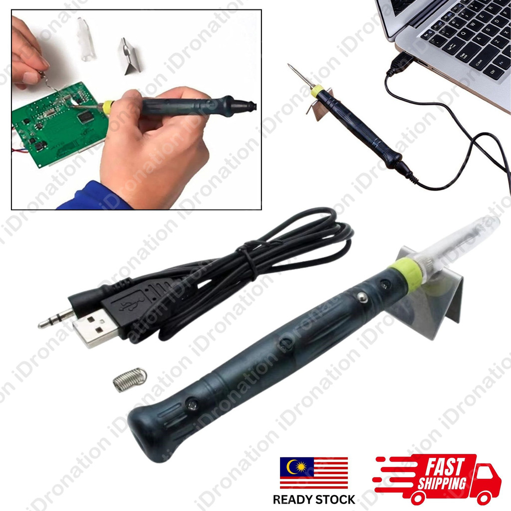 USB Soldering Iron Station 5V 8W Tools Pen Tips Tip Kit Mini Portable ...
