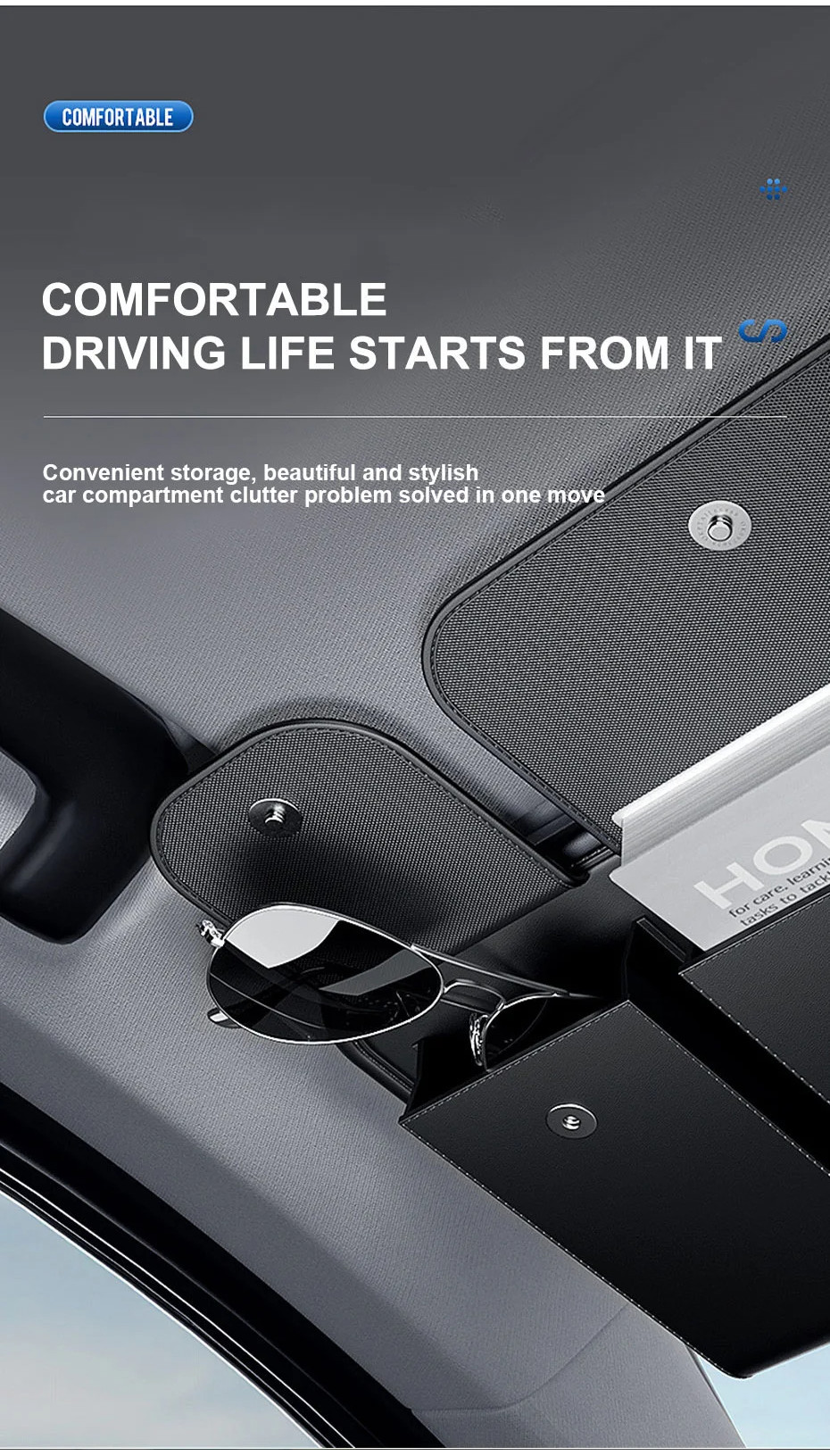 High Quality Car Leather Sunshade Storage bag Multifunctional Sun visor ...