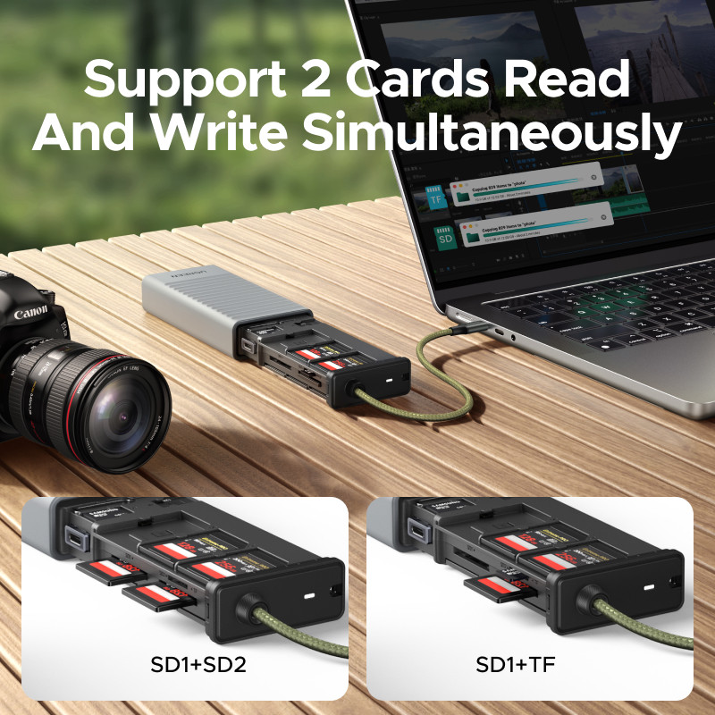 UGREEN USB C Card Reader Case SD TF SIM 12 Slots Memory Card Storage ...