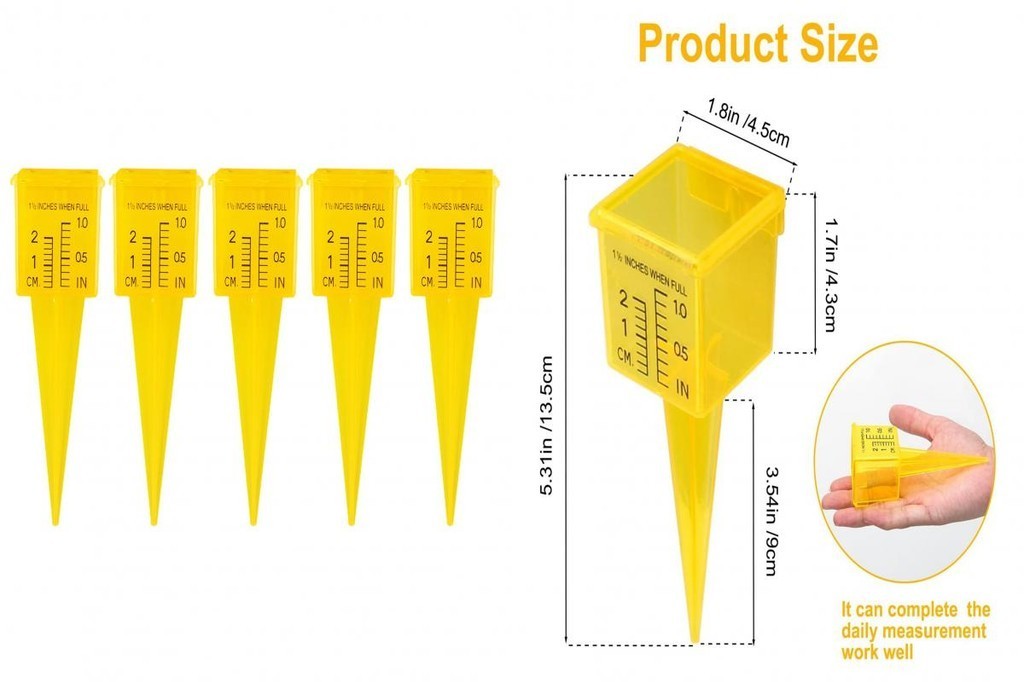 thumbnail image 2 of 14cm Total Length Clear Rain Gauge Rain Gauge Measures Sprinkler For Yard Garden Outdoor Home, Rain Gauges Accessories Clear | UK 2 of 9