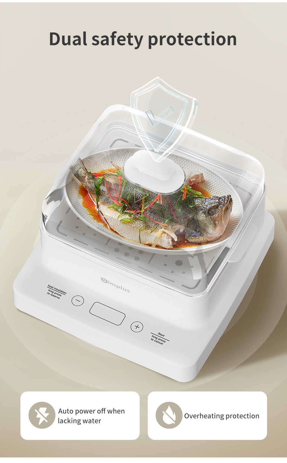 Simplus Electric Food Steamer | 3-Tier 14L Capacity | 1200W High Power ...