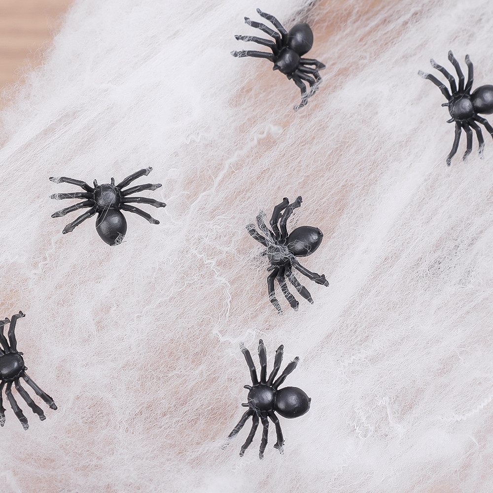 Realistic Mini Black Plastic Spiders - 1/2" X 1/2" (Pack Of 50) - Perfect Party Décor For Halloween & Haunted House Events