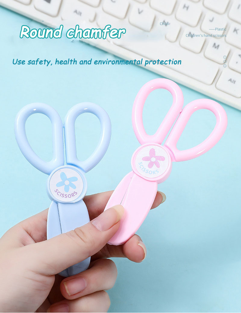 Hand-made scissors do not hurt hands color round head plastic safety ...