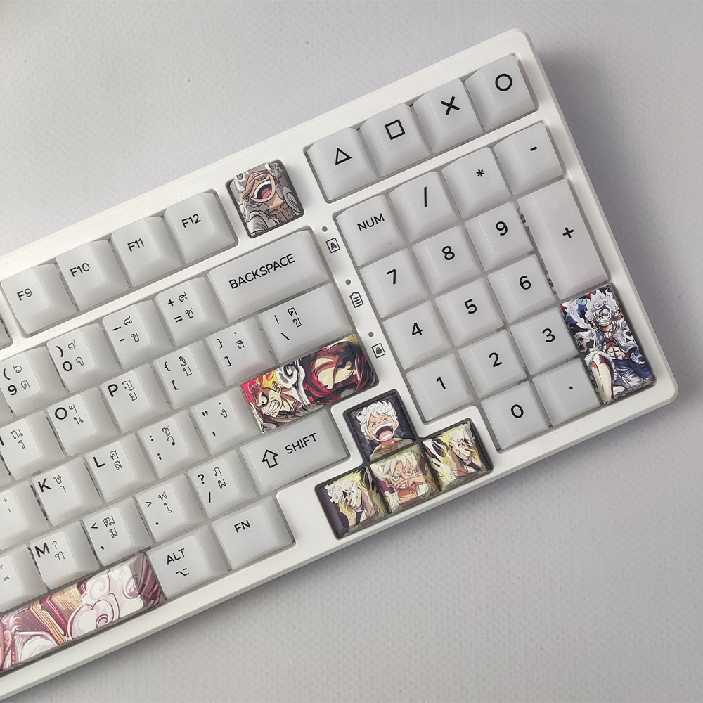8/12pcs Luffy Keycaps Cherry Profile PBT Dye Sublimation One Piece Nika ...