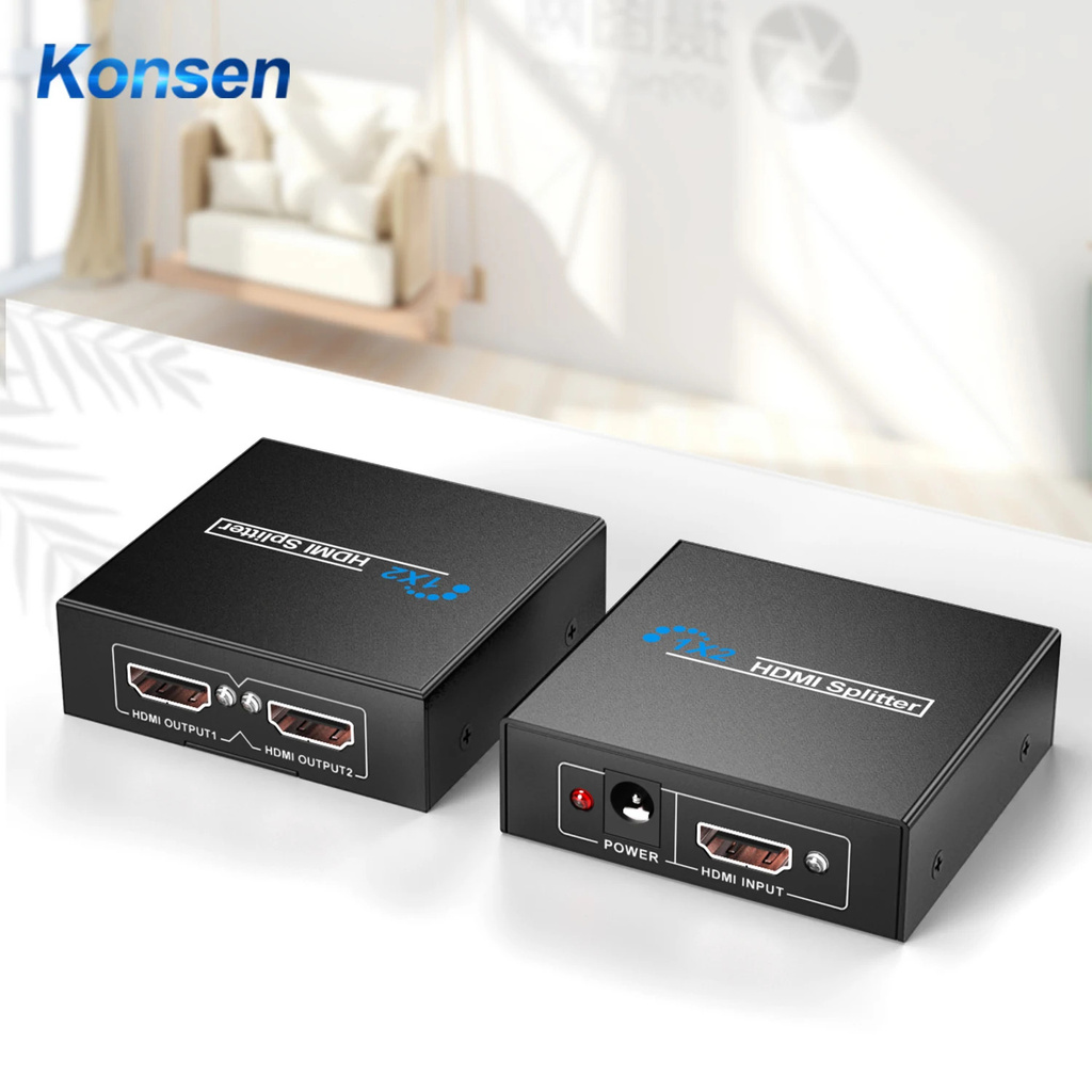 HDMI Splitter 1x2 Full HD 1080P HDMI Video Distributor 1 in 2 out