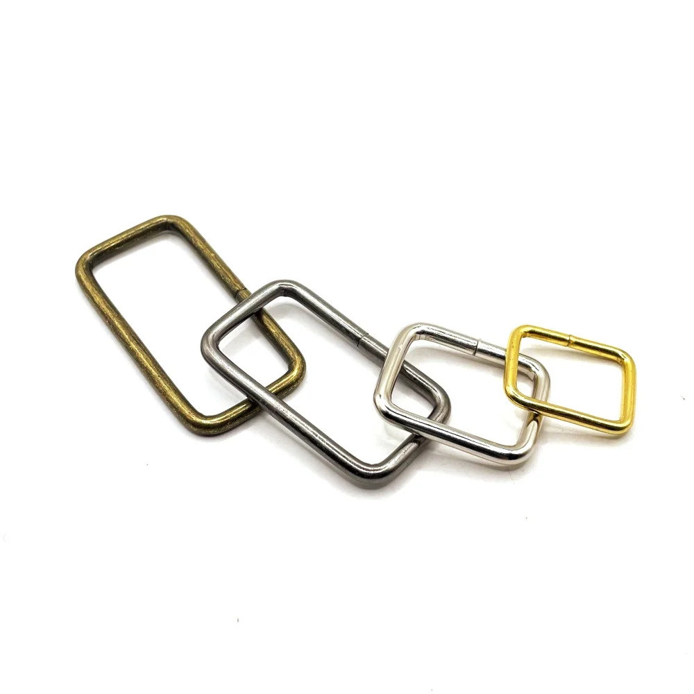 20 Pcs/Pack 10-38mm Metal Rectangle Ring Buckle Slide Loop Ring for ...