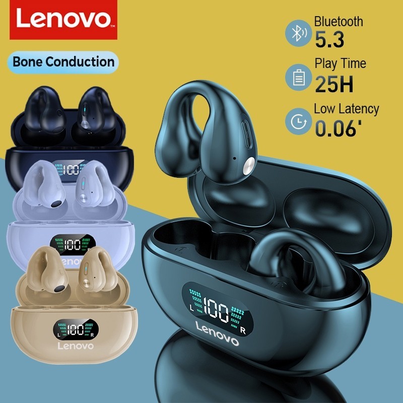 Lenovo TWS Bluetooth 5.3 Ear Bone Conduction Wireless Earphones Stereo ...