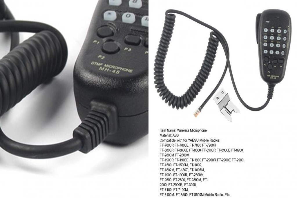DTMFハンドヘルドマイク MH-48 6ピンスピーカーマイク MH-48 DTMF Mic MH-48 6-Pin DTMF Microphone For Yaesu FT-1900/FT