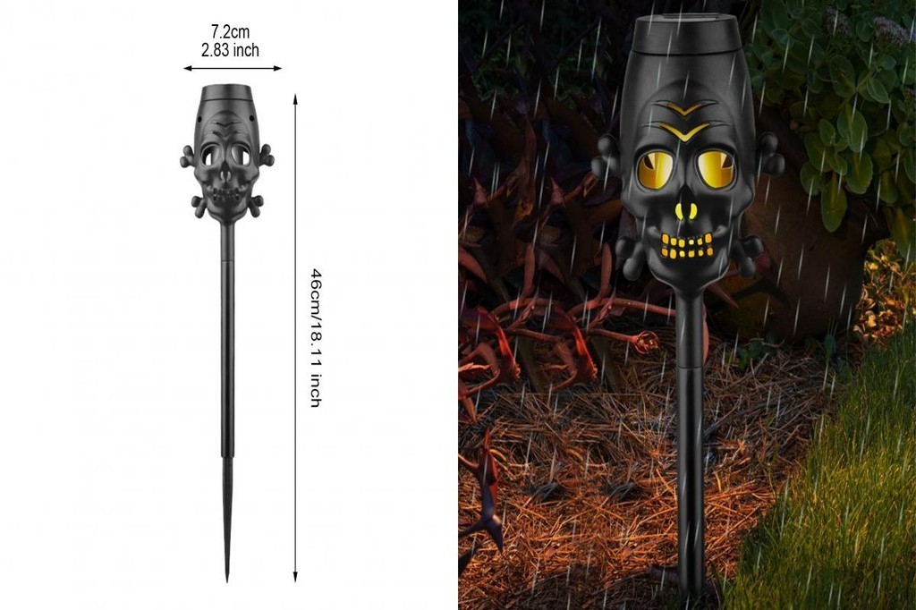 Direct Sunlight Charging Lights Solar Torch Light Spooky Skull Solar ...