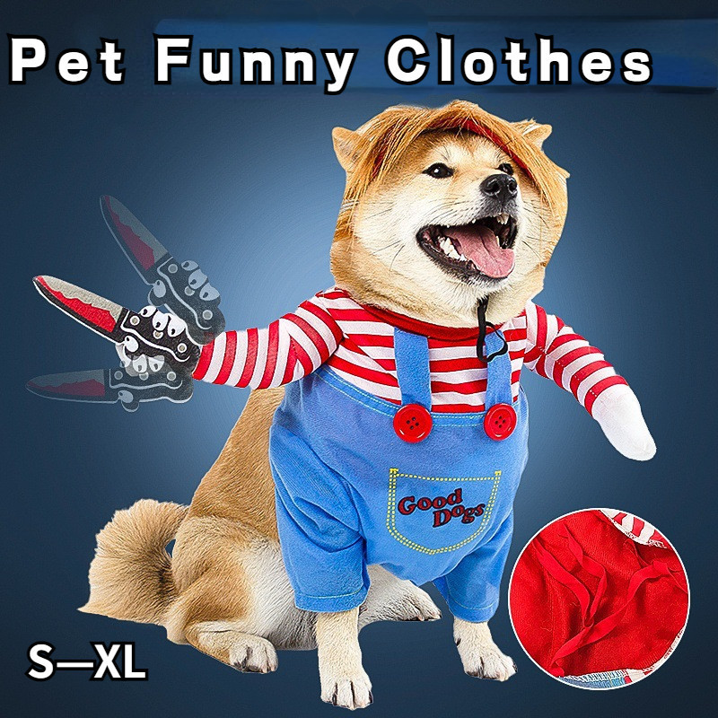 Pet Funny Chucky Cosplay Halloween Costume Cat Dog Costume Festival Party New Arrival Clothing Shopee Malaysia