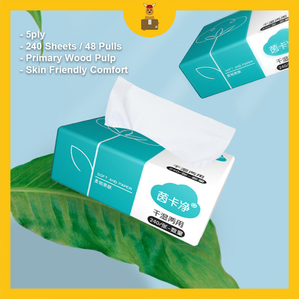 4ply / 5ply Thicken Soft Facial Tissue Paper Virgin Wood Pulp Home Use ...