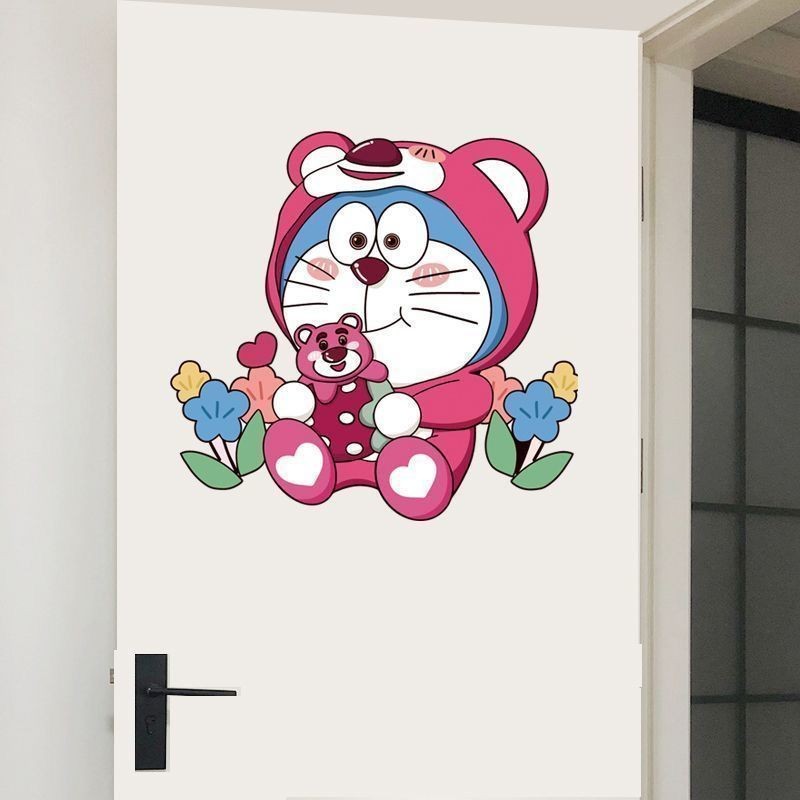 Beruang Strawberi Ding Dong Pelekat Kucing Kartun Pelekat Pintu Jubin ...