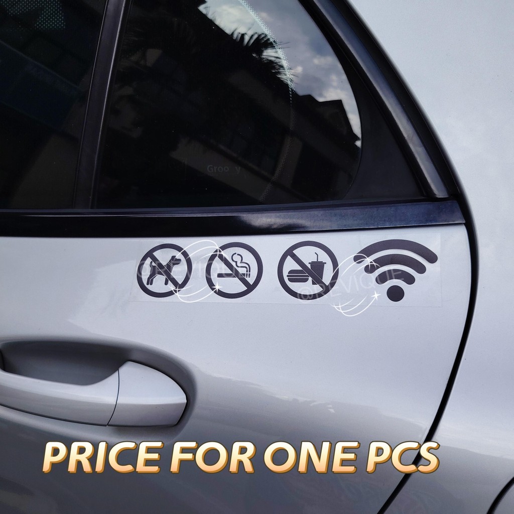 Grab No Smoking Driver Car Sticker Ehailing Dilarang Merokok Pelekat ...
