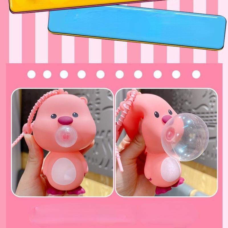 New Cute Pink Ruby Loopy Doll Keychains Creative Pinched Bubble Pendant ...