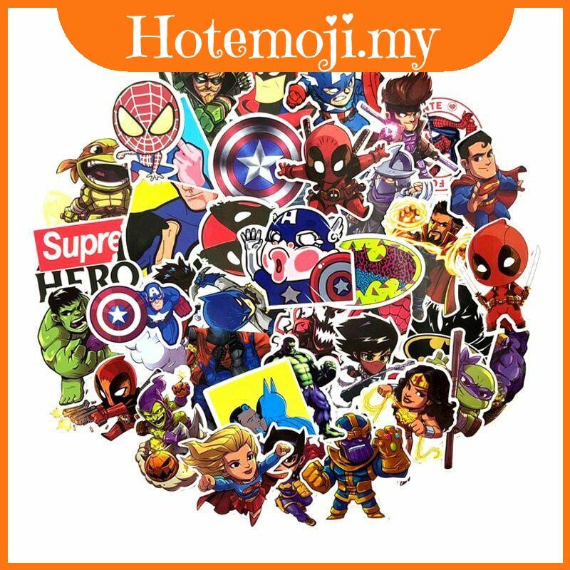 Graffiti Marvel Anime 100pcs Super Hero Stickers For Luggage Car ...