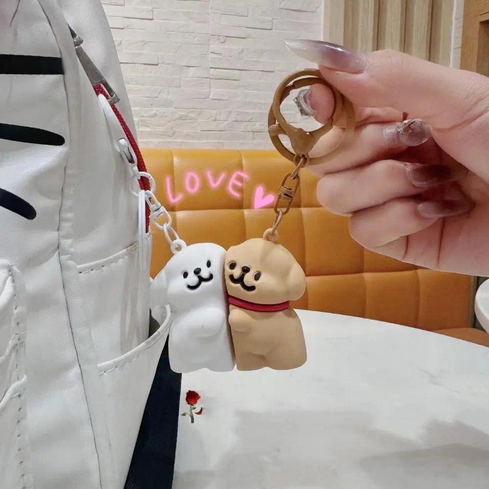 1Pair Cute Cartoon Love Bear Magnetic Suction Keychain Pendant Creative ...