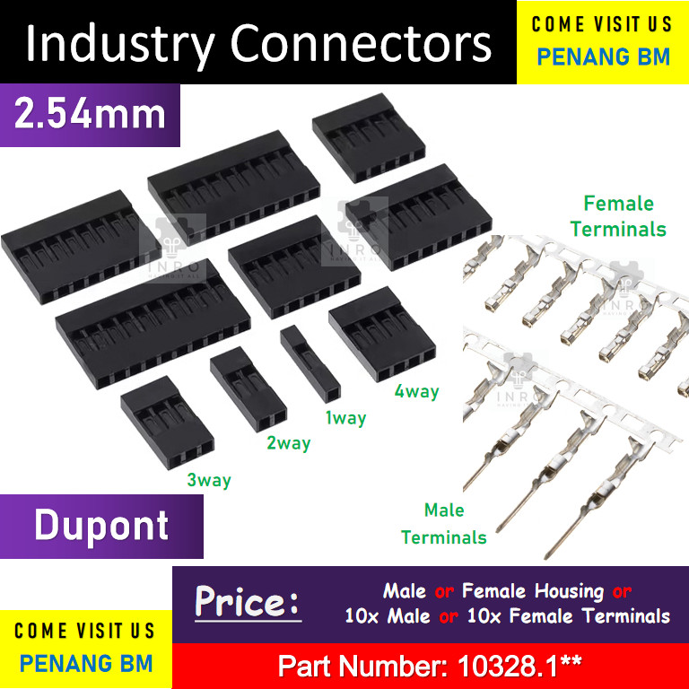 [Male / Female Housing / Terminals] Dupont Head Connector 2.54mm 1Way ...