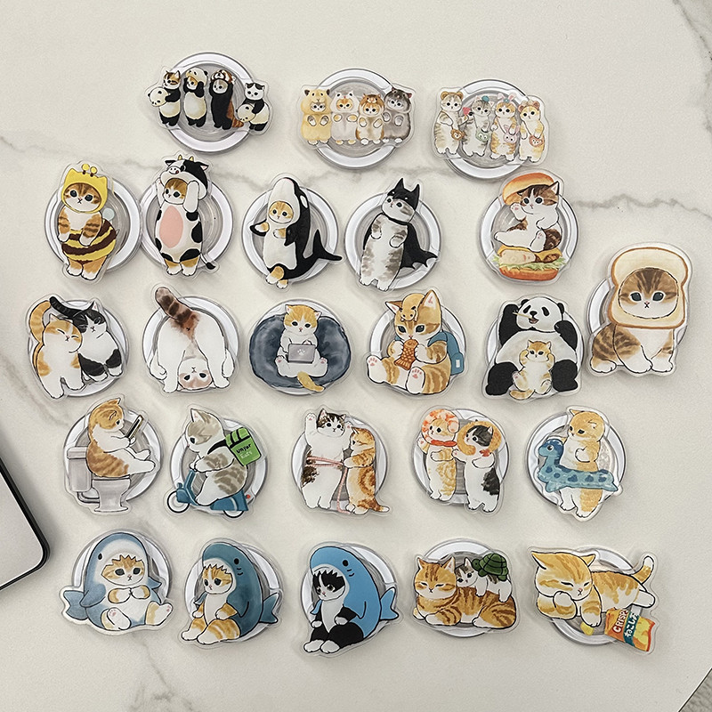 Universal Cartoon Shark Cat Magnetic Attraction Stand Phone Kickstand ...