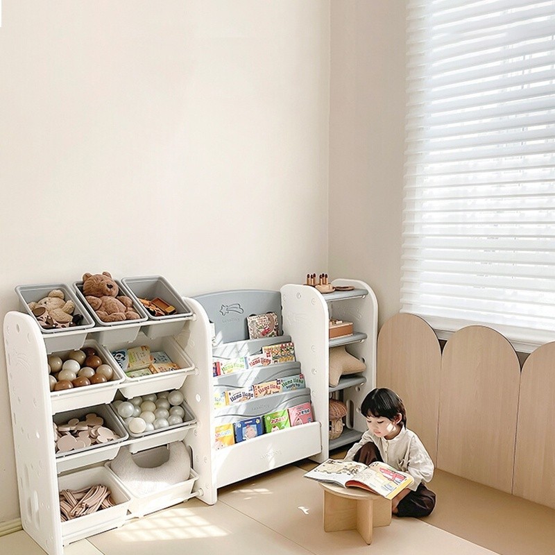 R2 2-In-1 Kids Rack R2 Bookshelf Picture Book Shelf Toy Storage Cabinet ...
