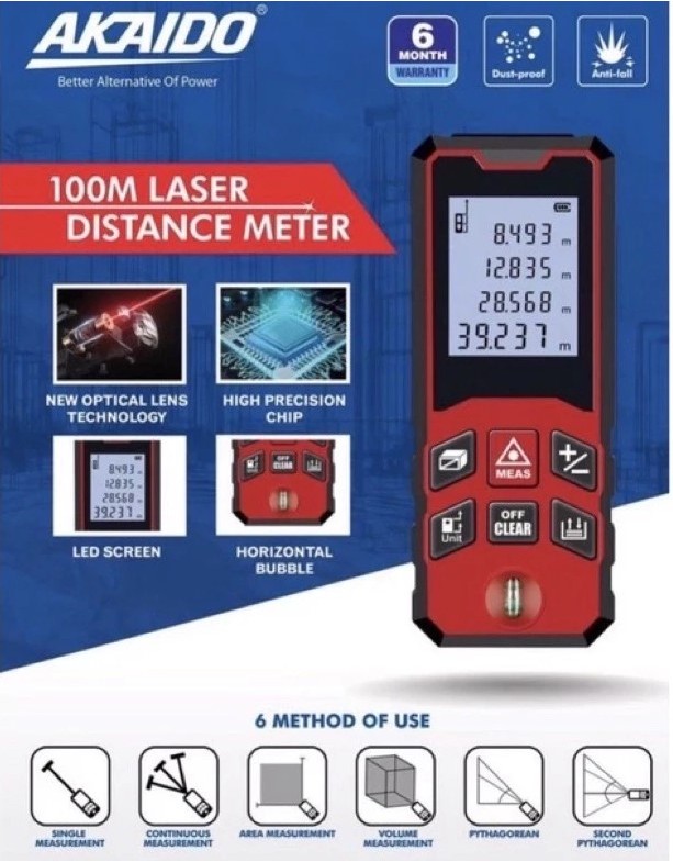 [PREMIUM] AKAIDO PROFESSIONAL 100M LASER DISTANCE MEASURING LEVEL METER