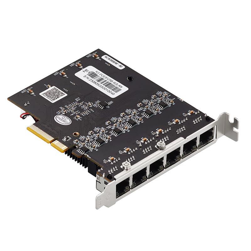 6 Port PCI Express Network Card PCIE X4 to 6 Ports RJ45 NIC RTL8125B ...
