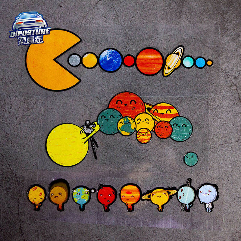 ** New ** Car Stickers Anime Cartoon Solar System Car Stickers ...