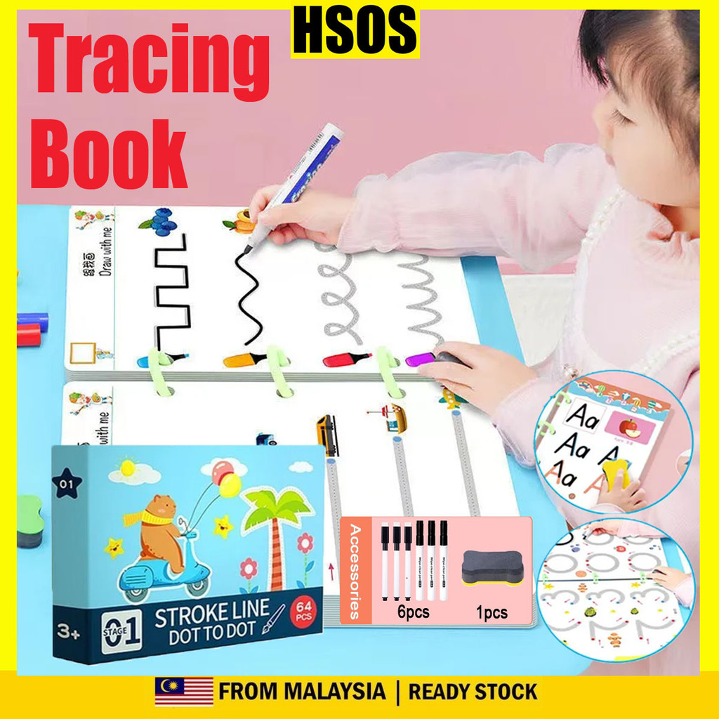 Kid Magical Tracing Workbook with Erasable Pen Control Educational Toy