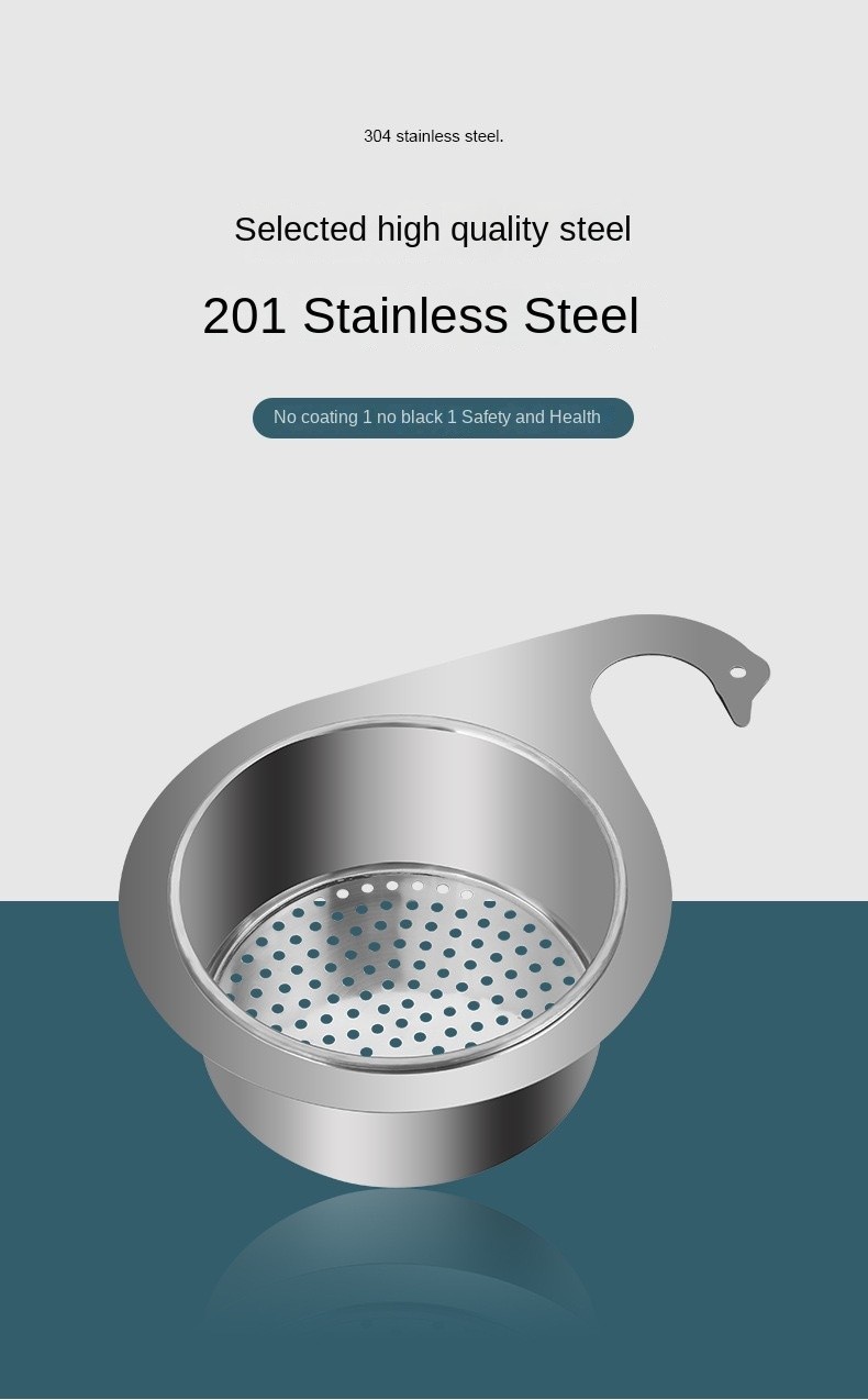 Kitchen Sink Dedicated Swan Drain Basket Stainless Steel Hanging Drain ...