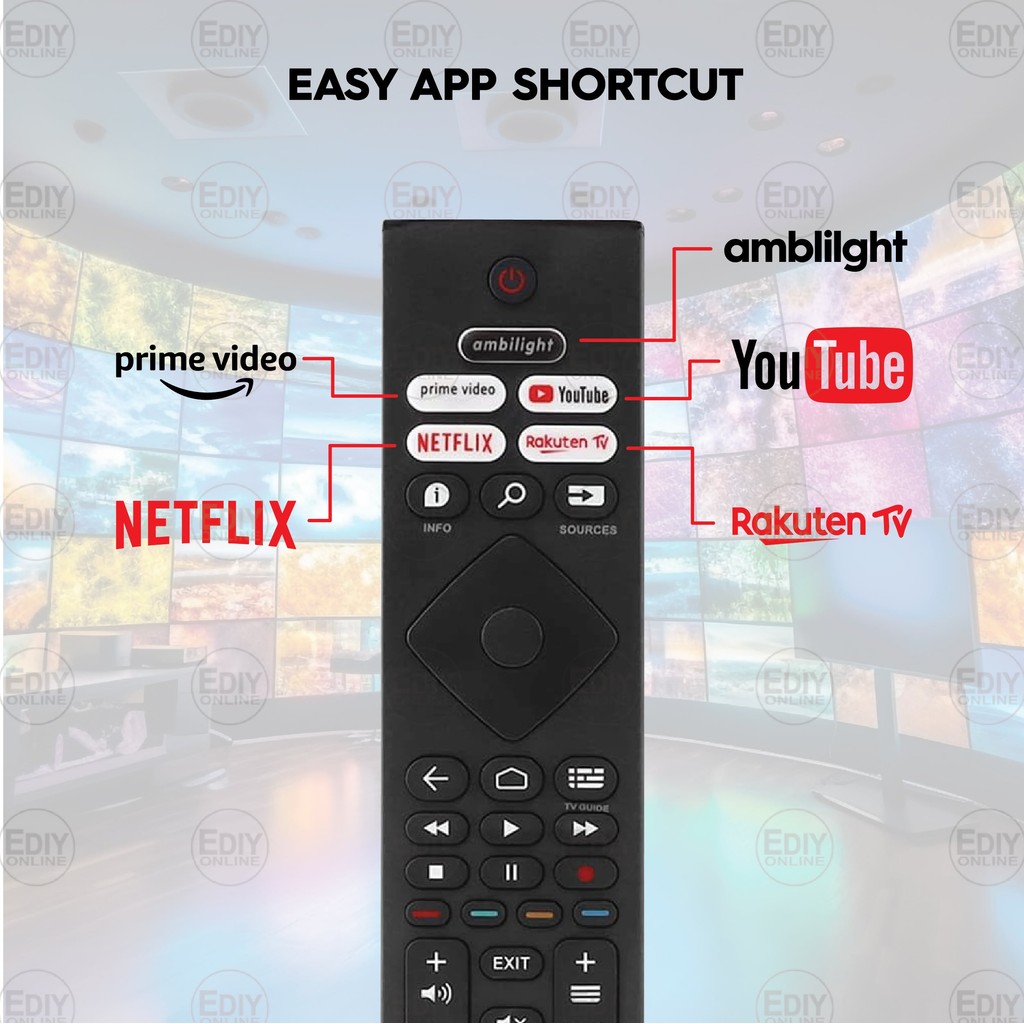 Remote Control For Philips Ultra HDR OLED Smart Android TV Replacement ...