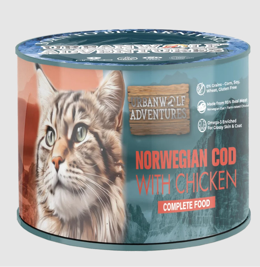 [Box Packing] UrbanWolf Cat Wet Food Norwegian COD with Chicken (190g ...