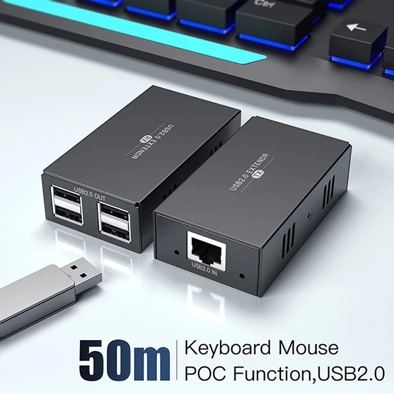 USB2.0 Extender over cat5e/6 cable 50M USB to Rj45 UTP Extension