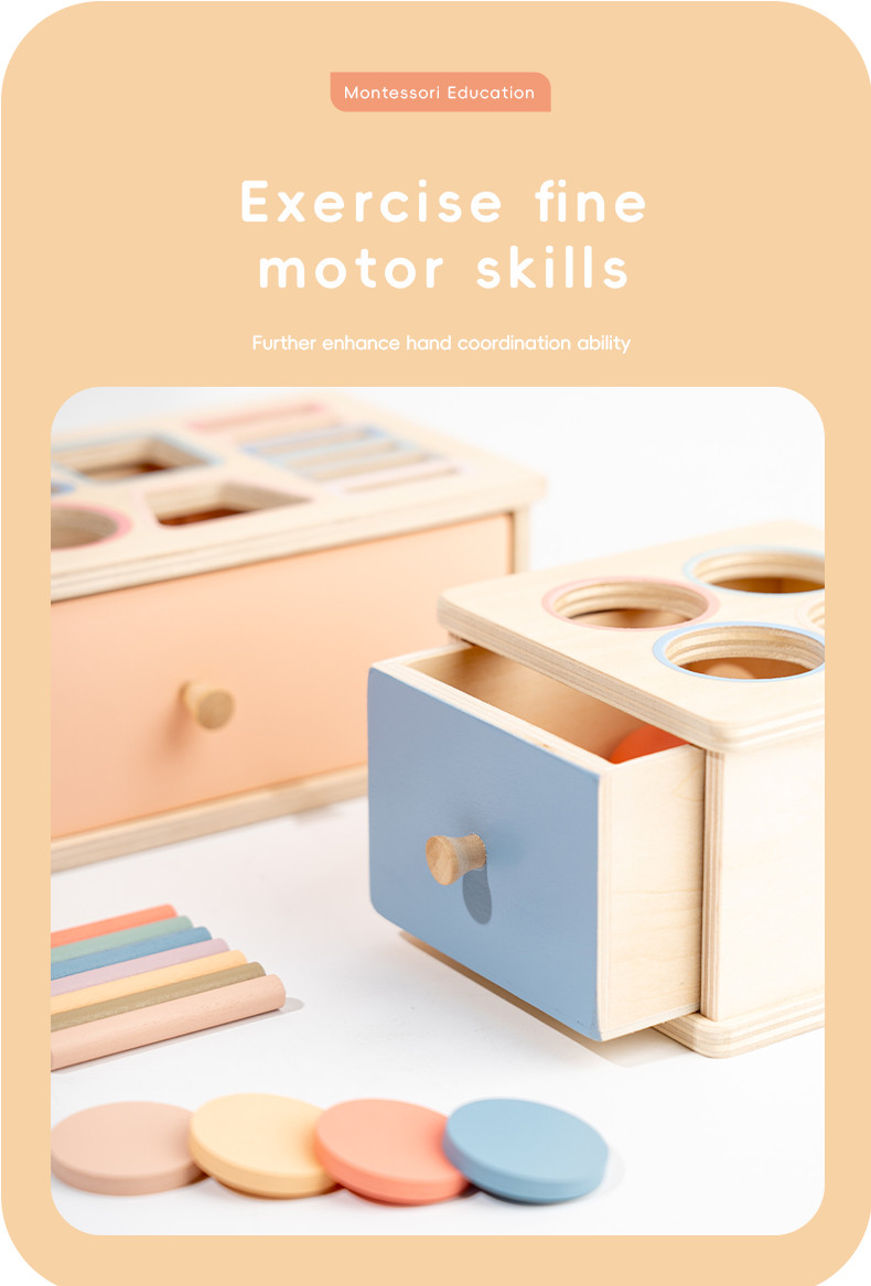 Wooden Color Shape Sorting Toys Drawer Box Busy Board Matching Game ...