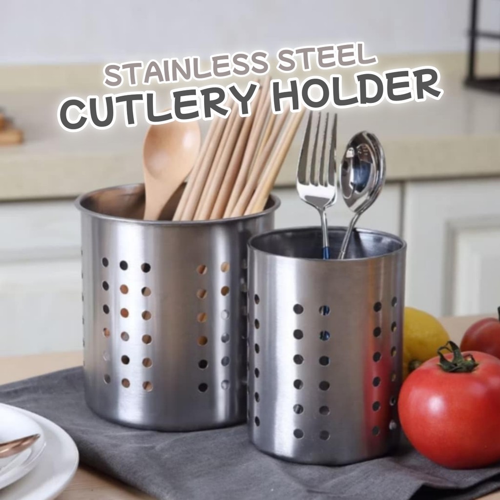 Stainless Steel Cutlery Holder Chopstick Stand Kitchen Utensil Storage ...