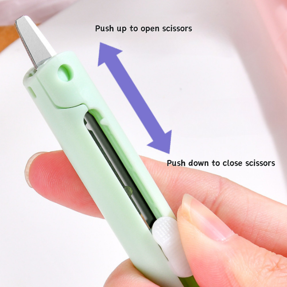 Pen-sized Scissors Ceramic Cutter 2 in 1 Mini Scissor Portable Paper ...