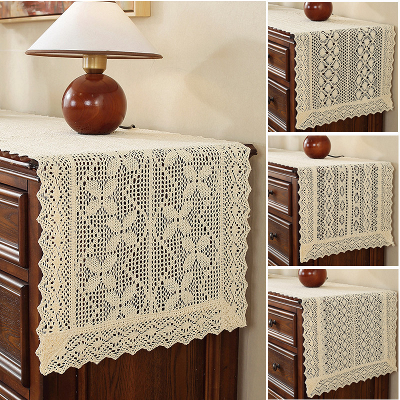 Tablecloth American Pastoral Style Lace Crochet Table Runner Suitable