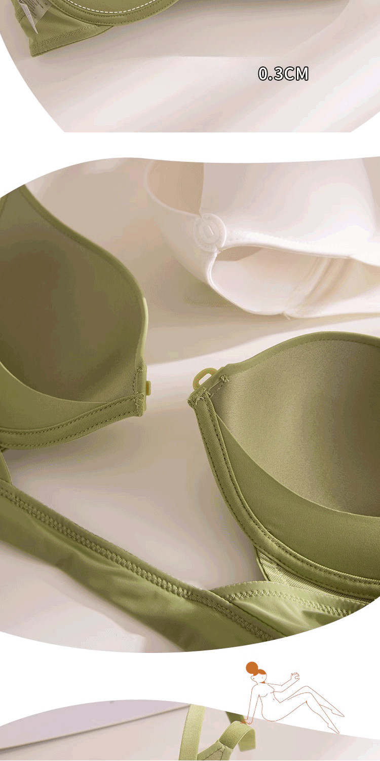 front button push up bra for women Thin seamless bra for small chest ...