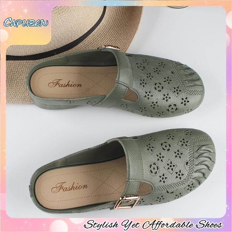 CAPUBEW Sandals for Women Reka Bentuk Bunga Sandal Perempuan Wanita ...
