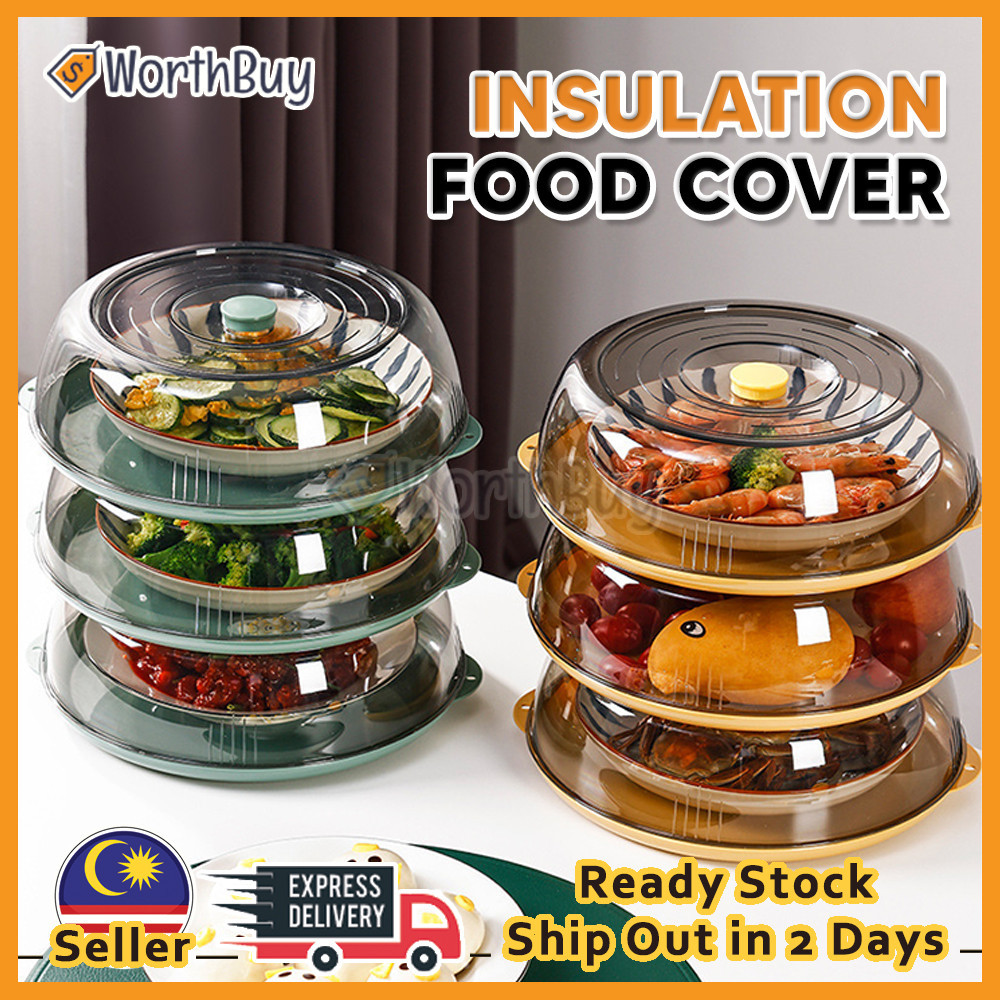 [1-4 Tier] Worthbuy Stackable Dish Cover Dustproof Food Cover Tudung ...