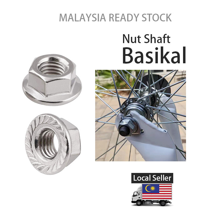 Nut Basikal Roda Belakang / Depan - Flange Nut 3/8'' X 14mm / 8mm X ...
