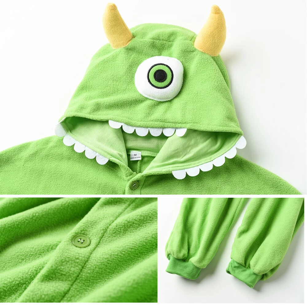 Unisex Mike Michael Wazowski Cosplay Costume Onesie Homewear One-piece ...