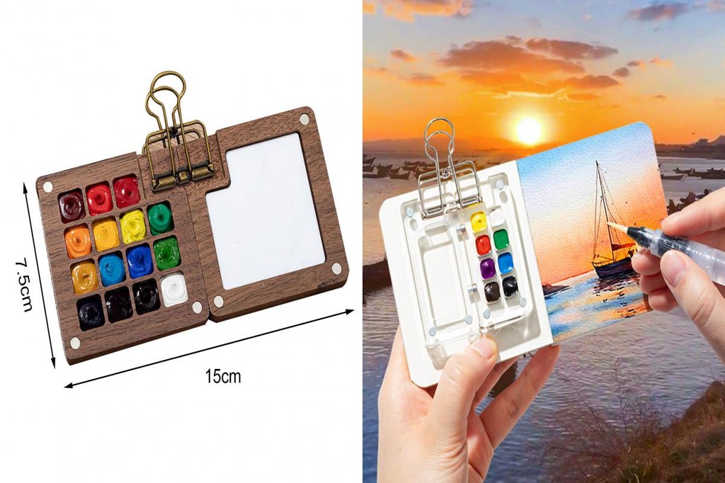 GRA Mini Watercolor Paint Box Compact Artist Travel Set Portable ...