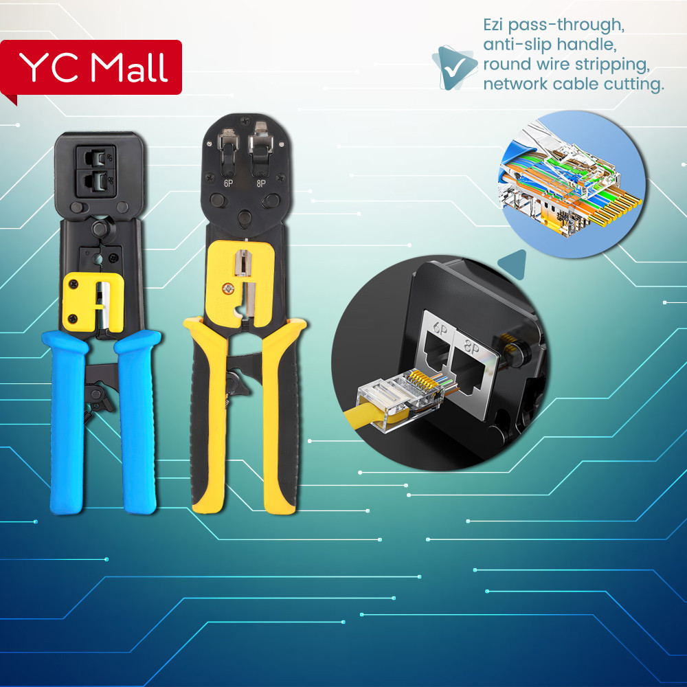 Ezi Rj45 Cat5 Cat6 Ez Pass-Through Connectors Crimping Tool | Shopee ...