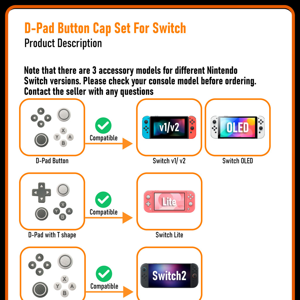 Nintendo Switch 2 OLED V1/V2 Switch Lite ABXY D Pad Button Joystick ...