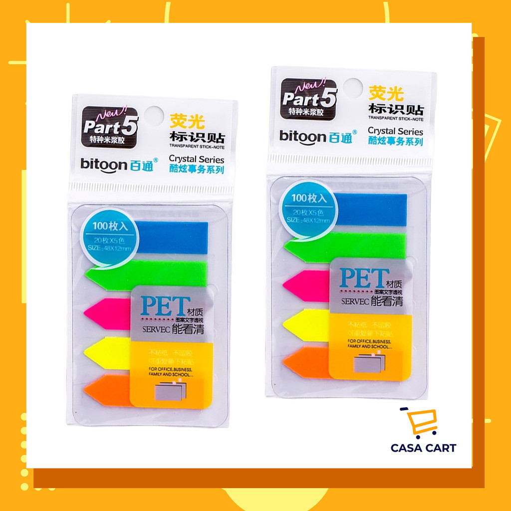 CASA CART Sticky Note Index Tabs Memo Stick on Notes Nota Tanda Alat ...