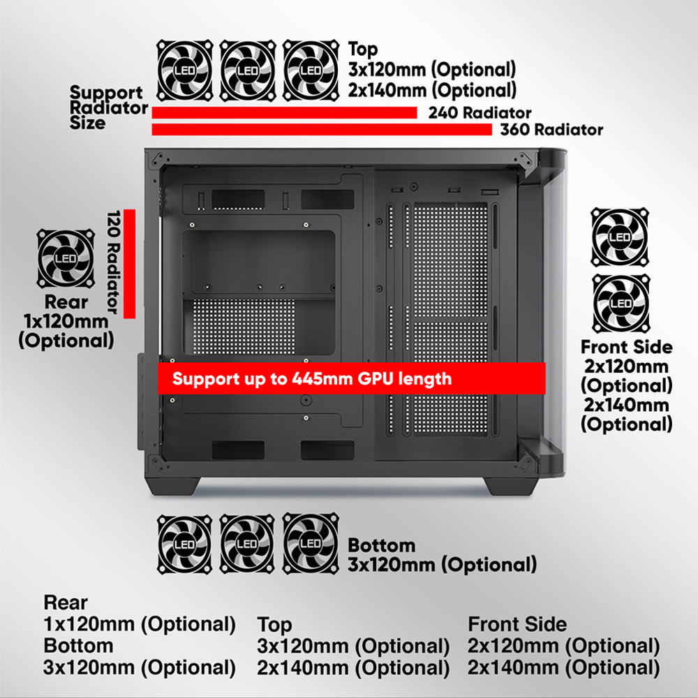 Armaggeddon AQUARON X CURVE Fish Tank Design Gaming PC Case with Dual ...