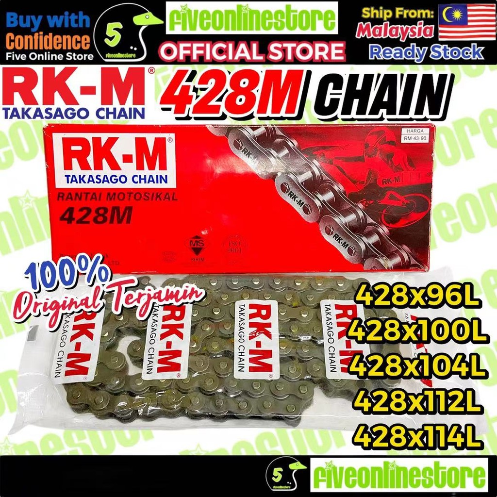 RKM Rantai Motor 428M / 420 100% ORIGINAL RK JAPAN Motorcycle Chain 428 ...