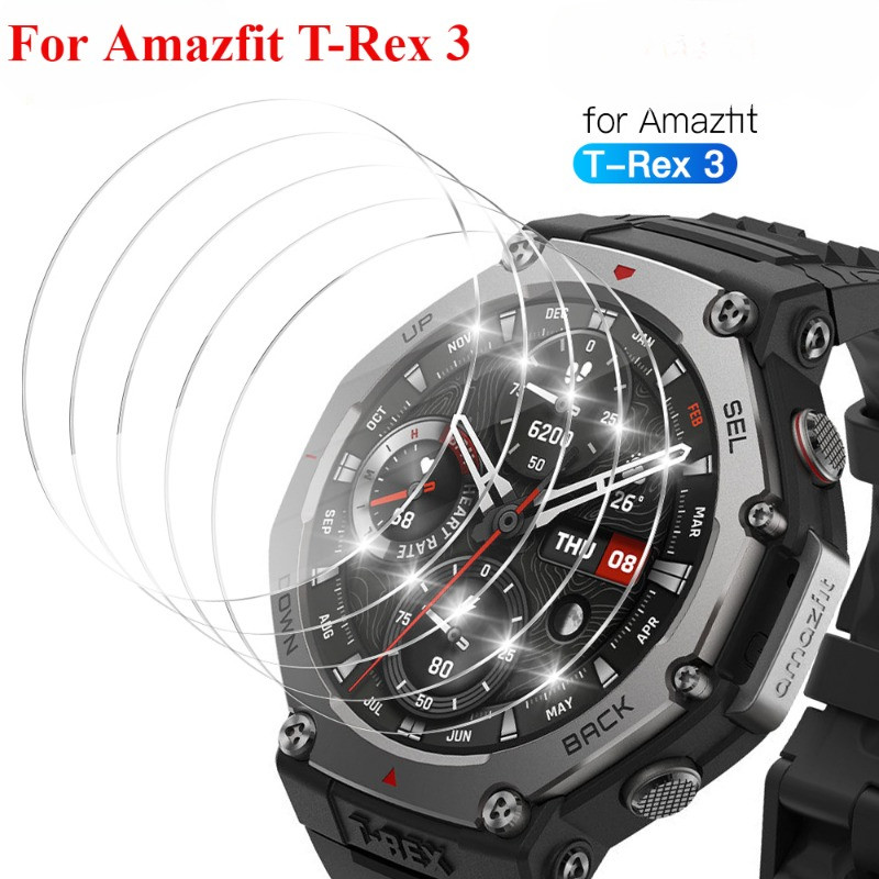 3 Pezzi Vetro Temperato Per Amazfit T-Rex 2 - Pellicola Protettiva [Edge To Edge] 9H Anti-Graffio E Anti-Impronta - Kit Con Panno E Salviette
