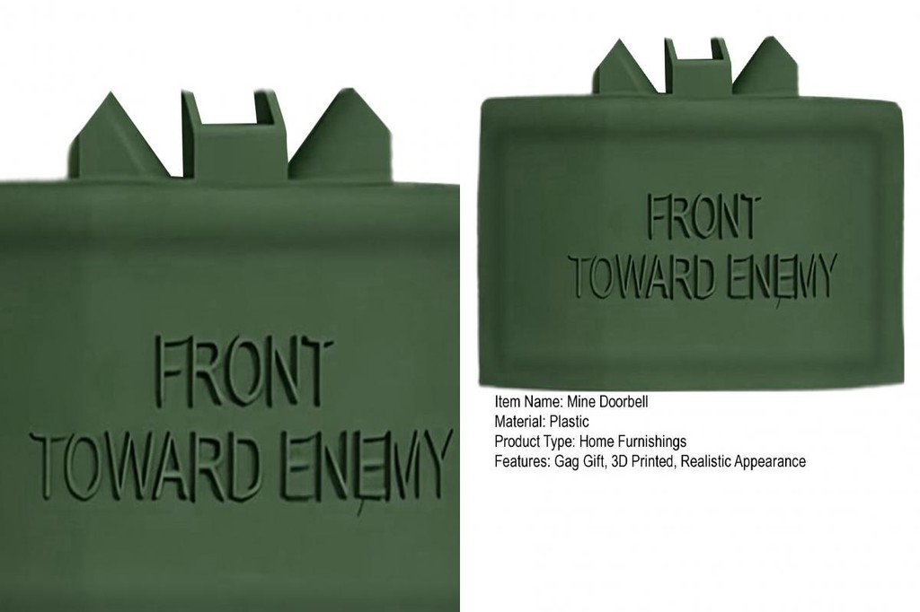 Ring Cam Claymore Mine Doorbell 3d Printed Mine Doorbell Front Enemy